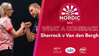 A SENSATIONAL COMEBACK Fallon Sherrock v Dimitri Van den Bergh  2021 Nordic Darts Masters [upl. by Yma]