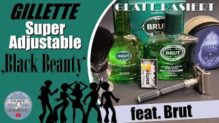 THE BLACK BEAUTY ║ Gillette Super Adjustable 109 Rasierhobel  Nassrasur  GLATT  RASIERT [upl. by Conny]