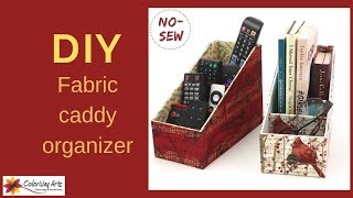 Make a fabric caddy organizer  DIY cartonnage fabric box [upl. by O'Toole]