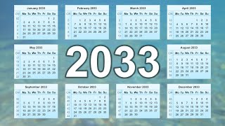 Calendar 2033 [upl. by Elisabet406]