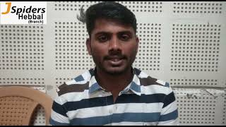 STUDENT TESTIMONIAL  Placed From JSpiders Hebbal Placements 2022 [upl. by Noiwtna]