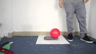 FP Insoles impact test  bowling ball dropped on glass [upl. by Einnel]