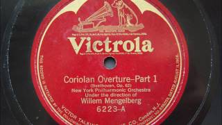 Beethoven Coriolan Overture  Willem Mengelberg 1922 [upl. by Eillo]