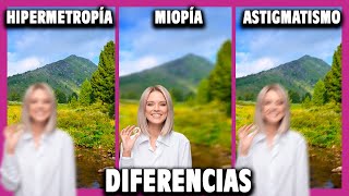 🟪 Diferencia entre MIOPIA HIPERMETROPIA y ASTIGMATISMO [upl. by Arriet]