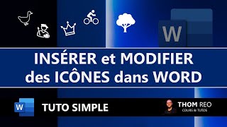 Insérer des ICÔNES dans WORD et les modifier ou colorier  Tutoriel Office 365 [upl. by Hahsia]