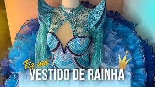 Fiz um vestido de rainha junina  Passo a passo do Bordado [upl. by Adnuahsar136]