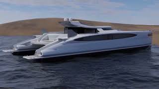 Pagurus Solar Hybrid Amphibious Catamaran Yacht can Crawl on Land [upl. by Caron]