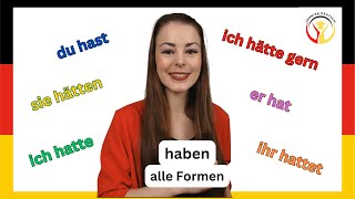 German class  haben  Konjugation Verwendung  German A1A2B1B2C1 deutschlernen learngerman [upl. by Aidas521]