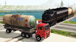 Railway Сrossing Train Сrashes 2 Beamng drive [upl. by Weld539]