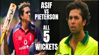 Muhammad Asif vs Kevin Pieterson  All 5 Wickets  Best Swing Bowling  Pak vs Eng [upl. by Eenafit]