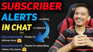 Live Subscriber Alerts on Your Live Stream  Chat Alerts on Youtube [upl. by Ahseka]