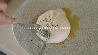 도전 집에서 부라타 치즈 만들기  Homemade burrata cheese  Honeykki 꿀키 [upl. by Ungley875]