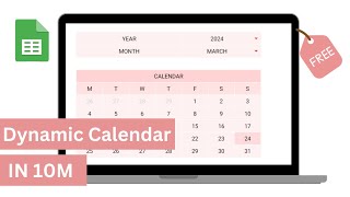 How to make an Dynamic Calendar on google sheets in 10 minutes  Free Template Level 1 [upl. by Aicenert]