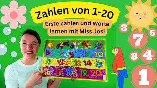 Erste Worte und Zahlen spielerisch lernen  Mit Miss Josi  Zahlenlied Nummern 120  Babys lernen [upl. by Bj134]