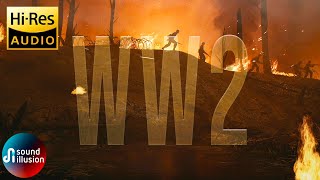 WW2 War Ambience  Heavy Artillery Tanks Fighter Planes Rain amp Fire [upl. by Gwyneth]