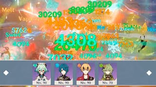 4 Team Dendro Reaction Burgeon Collei Xigqiu Thoma Sucrose I Spiral Abyss Floor 12 genshin impact [upl. by Olra]