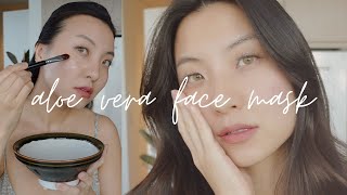 DIY Aloe Vera Face Mask for Clear Glowing Skin aloevera skincaretips beautyhacks acnetips [upl. by Judon]