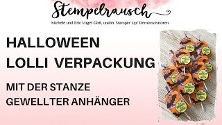 🍭 Halloween Lolli Verpackung mit der Stanze gewellter Anhänger [upl. by Nosaes]