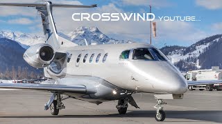 Phenom 300 Embraer Executive Jets Action Engadin Airport 20022022 [upl. by Dwaine]