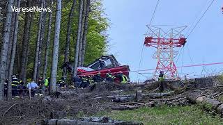 Caduta funivia Stresa  Mottarone le prime immagini dei soccorsi [upl. by Acebber]