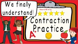 Contractions Practice in English  Award Winning Contractions Practice Teaching Video  Apostrophe [upl. by Ynttirb878]