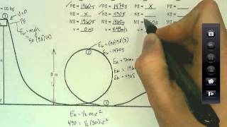 Conservation of Energy Roller Coaster Example [upl. by Godard]