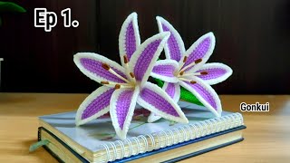 Ep1 Petals ❤️Easy Crochet Lily Flower Tutorial step by step  Crochet Flower Bouquet crochetflower [upl. by Piwowar]