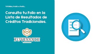 CONSULTA Tu FOLIO del Crédito Tradicional 2022  Fovissste [upl. by Elder]