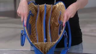 Tignanello Pebble Leather Woven Embossed RFID Domed Satchel on QVC [upl. by Enyrehtak]