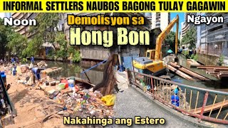 ESTERO NAKAHINGA NA  DEMOLISYON SA ESTERO de MAGDALENA  HONG BON BRIDGE  MANILA CLEARING UPDATE [upl. by Aida]