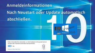 Windows 10 Anmeldeinformationen nach Computer Neustart einstellen [upl. by Dania454]