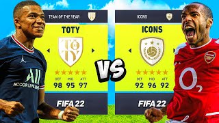 TEAM OF THE YEAR vs ICONS in FIFA 22 ⭐ [upl. by Bernstein773]