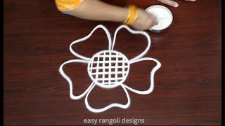 Easy amp simple rangoli designs for Beginners🌺Latest Freehand kolam🌺Beautiful muggulu [upl. by Arnon]