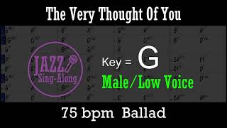 The Very Thought Of You  Backing Track with Intro  Lyrics in G Male  Jazz SingAlong [upl. by Breanne]