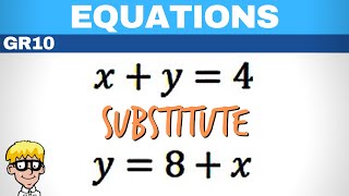 Simultaneous Equations grade 10  Substitution [upl. by Newel842]