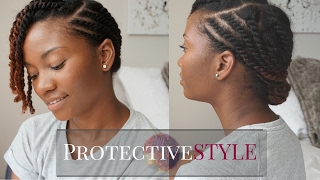 Easy Flat Twist Protective Style  Natural Hair [upl. by Eittam]