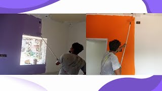 latest purple colour 9601 and safety orange colour combination  colour ideas  asianpaints [upl. by Joya337]