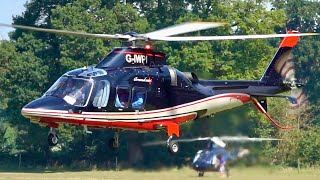 AgustaWestland AW109SP Grand New  Landing and Takeoff at Busy Royal Ascot Heliport  Helicopter [upl. by Ranice]