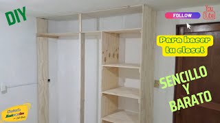 Como hacer estructura de madera para un closet económico  Haciendo Mexicanadas [upl. by Ailil16]