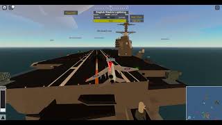 Pilot Training Flight Simulator  Trying to land on a carrier  Roblox [upl. by Ahtimat390]