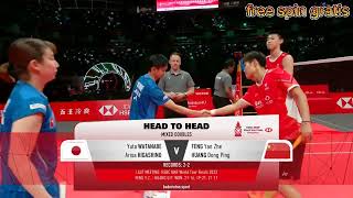 yuta Watanabe  Arisa Higashino vs feng yan zhe  Huang Dong Ping [upl. by Kathe]