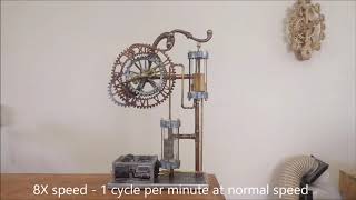 Steampunk clepsydra siphon clock [upl. by Tynan]