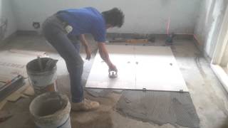 Floor Tile Installation Process  60x60 cm polished tiles [upl. by Melinda]