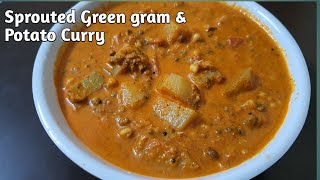 Mangalorean Sprouted Green gram amp Potato Curry  Padengi amp Batate gasi Sprouted Moong amp Potato Curry [upl. by Nahor547]