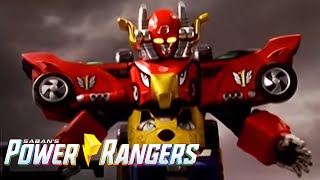 High Octane Megazord First Battle  Power Rangers RPM  Power Rangers Official [upl. by Enilauqcaj]