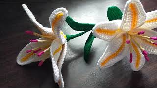 lilies flowers crochet [upl. by Yelats]