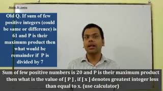 Maths By Amiya  Maximum product for given sum of few positive numbers [upl. by Quickel]