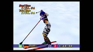 Nagano Winter Olympics ’98 N64  Alpine Skiing Downhill  10494 min [upl. by Elleinnad521]