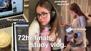 72hr STUDY VLOG 📂 final exams intense studying productive uni days amp end of the semester ⊹˚ ♡ [upl. by Ming]