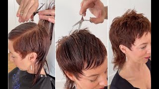 How to cut and Style a Mullet haircut for women  Creative Short Layered Haircut [upl. by Peirsen]